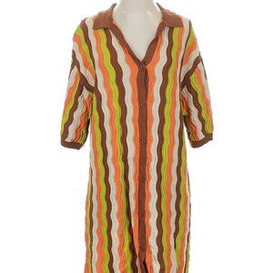 YLLW Felix Knit Mini Striped Shift Summer Collar Dress